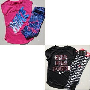 Nike Girls Size 6X Dri-fit Capri Leggings & T-Shirts Brand NEW